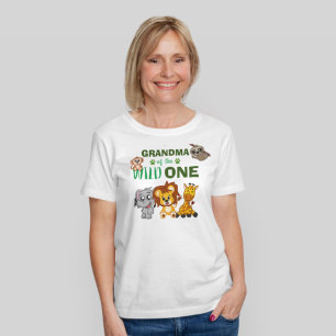 Vild 1 Jungle Safari Zoo Animal Grandma Birthday T Shirt