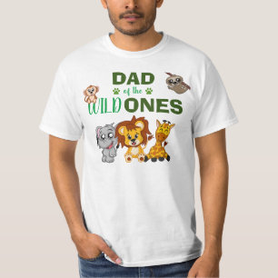 Vild 1 Jungle Safari Zoo Pappa Twillingar 1:a föde T Shirt