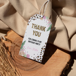 Vild 1 Leopard 1:a födelsedag Party Tack Märkre Presentetikett