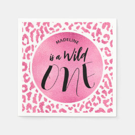 Vild 1 Leopard Jungle Safari 1:a födelsedagen Pappersservett