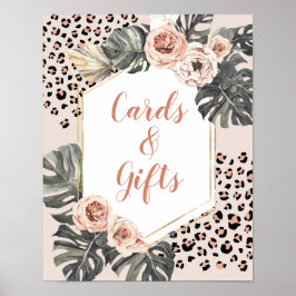 Vild 1 Leopard Print Girl's Födelsedagskort Gifts Poster