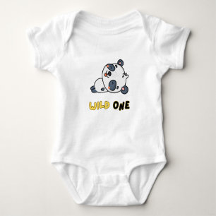 Vild 1 med panda Twist - första födelsedagen Baby T Shirt