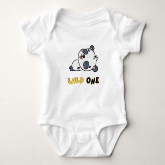 Vild 1 med panda Twist - första födelsedagen Baby T Shirt