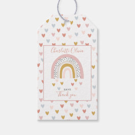 Vild 1 Mute Rainbow Girl's 1st Birthday Party Presentetikett