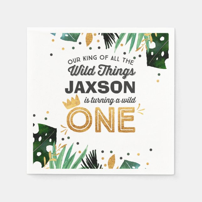 Vild 1 Party Napkin Vild Sak Party Pappersservett (Framsidan)