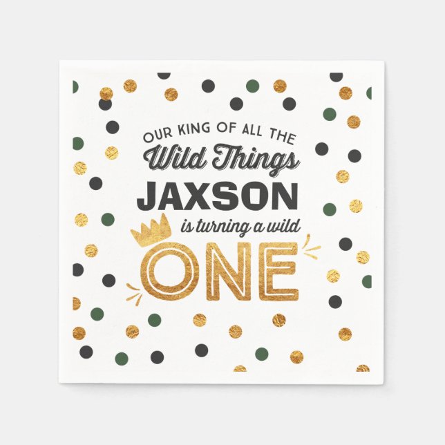 Vild 1 Party Napkin Vild Sak Party Pappersservett (Framsidan)