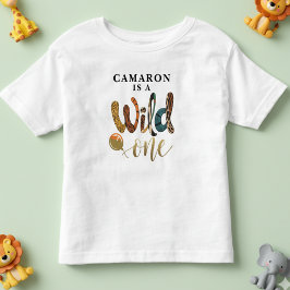 Vild 1 Personligen vid födelsedagen Jungle Baby T Shirt