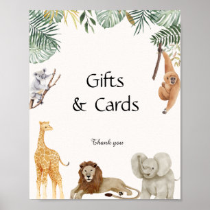 Vild 1 Poster gåvor och kort för safari-djur