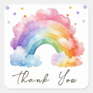 Vild 1 Regnbåge Barns födelsedag Fyrkantigt Klistermärke