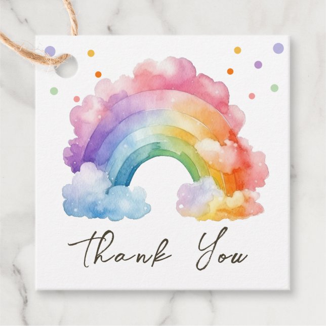 Vild 1 Regnbåge Barns födelsedag Gåvor Etiketter (Framsida)