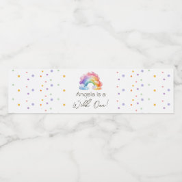Vild 1 Regnbåge Barns födelsedag Vattenflaskor Etikett