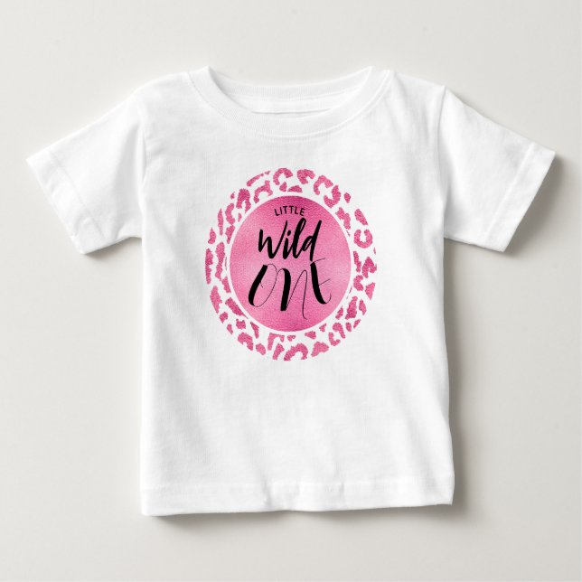 Vild 1 Rosa Leopard T Shirt (Framsida)