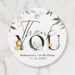 Vild 1 Safari 1:a födelsedag Party Gåvor Etiketter