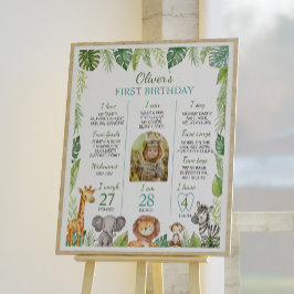 Vild 1 Safari 1:a födelsedagsskylt Poster