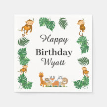 Vild 1 Safari Animal Birthday Napkins