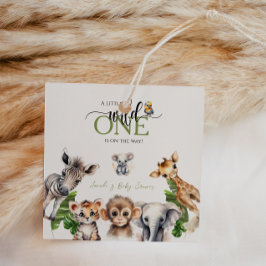 Vild 1 Safari Animal Jungle Baby Shower Gåvor Etiketter