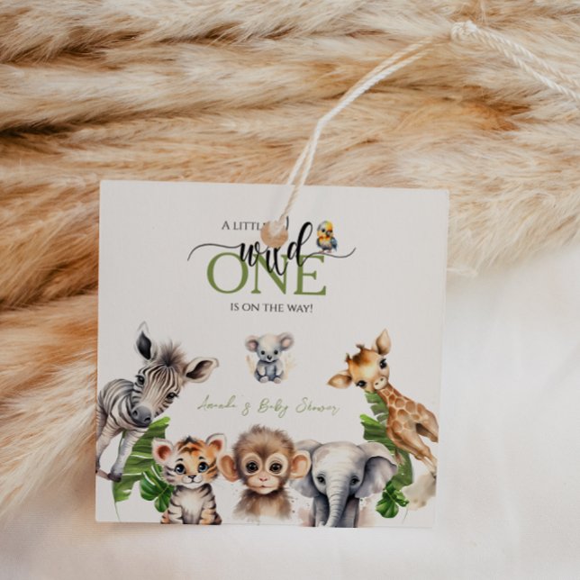 Vild 1 Safari Animal Jungle Baby Shower Gåvor Etiketter (Skapare uppladdad)