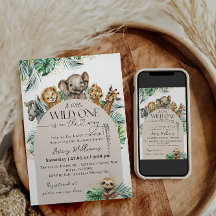 Vild 1 Safari Animal Jungle Modern Baby Shower