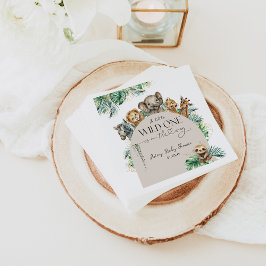 Vild 1 Safari Animal Jungle Modern Baby Shower Pappersservett