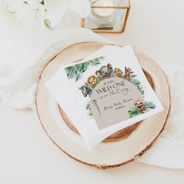 Vild 1 Safari Animal Jungle Modern Baby Shower Pappersservett (Skapare uppladdad)