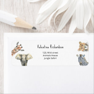 Vild 1 Safari Animals babyskor Returadress Etikett