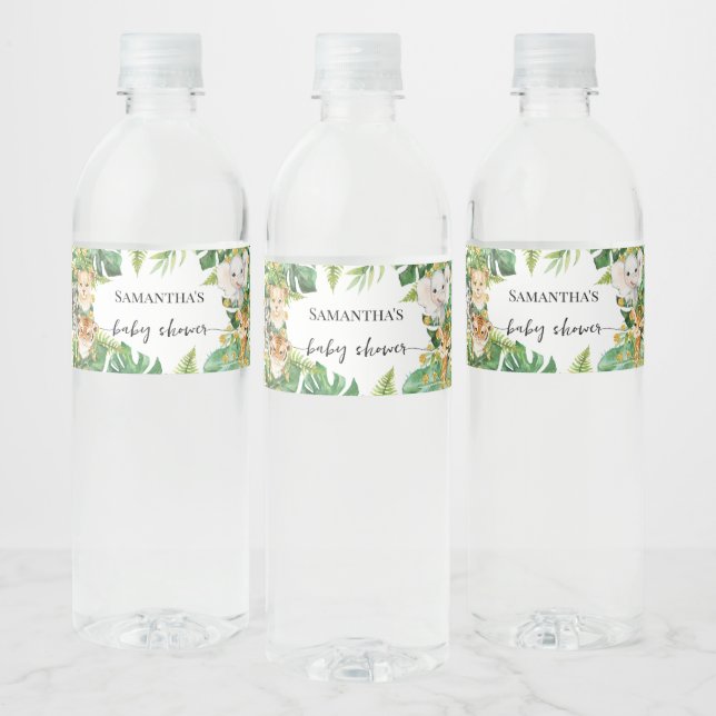 Vild 1 Safari Animals babyskor Vattenflaska Etikett (Flaskor)