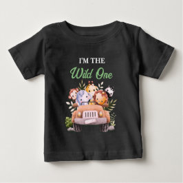 Vild 1 Safari Animals Birthday BLACK T Shirt