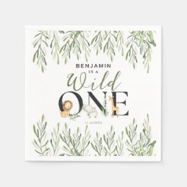 Vild 1 Safari Animals Boy 1 Birthday Party Pappersservett