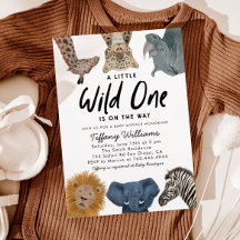 Vild 1 Safari Animals Boy Shower