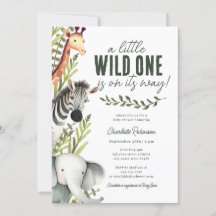 Vild 1 Safari Animals Boy Shower