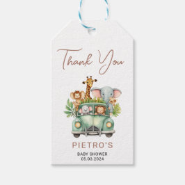 Vild 1 Safari Animals Boy Shower Presentetikett