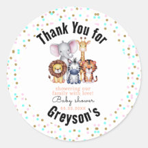 Vild 1 Safari Animals Boy Shower