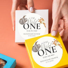 Vild 1 Safari Animals Boy Shower Runt Klistermärke