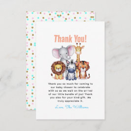 Vild 1 Safari Animals Boy Shower Tack Kort