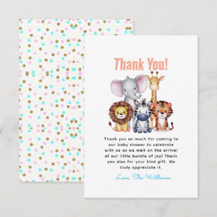 Vild 1 Safari Animals Boy Shower Tack Kort