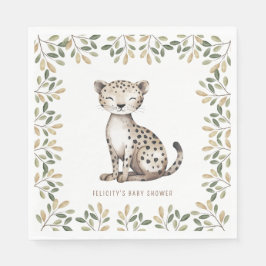 Vild 1 Safari Animals Neutralt Baby Shower Pappersservett