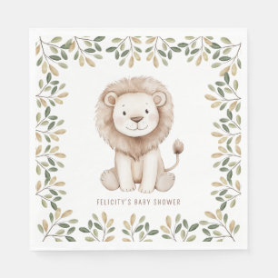 Vild 1 Safari Animals Neutralt Baby Shower Pappersservett