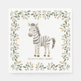 Vild 1 Safari Animals Neutralt Baby Shower Pappersservett