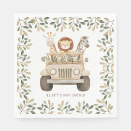 Vild 1 Safari Animals Neutralt Baby Shower Pappersservett
