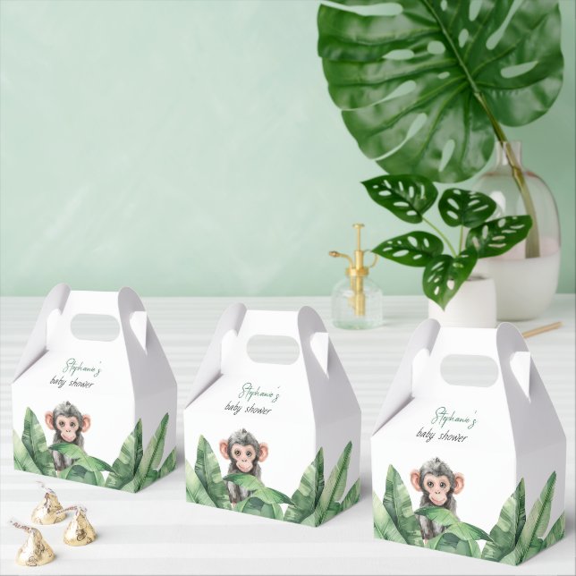 Vild 1 Safari Animals Tack Baby Shower Presentaskar (Multipel)