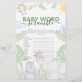 Vild 1 Safari Baby Shower-spel