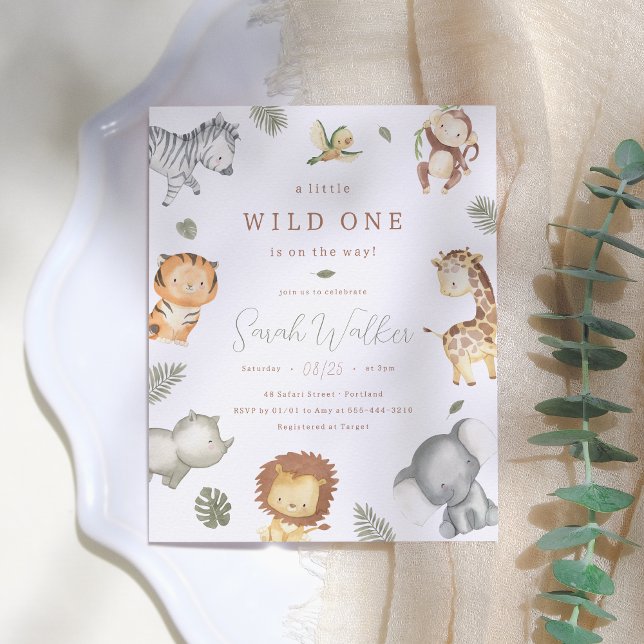 Vild 1 Safari Boy Budget Baby Shower-inbjudan (Skapare uppladdad)