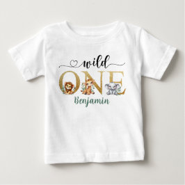 Vild 1 Safari-djur 1:a födelsedagen T Shirt