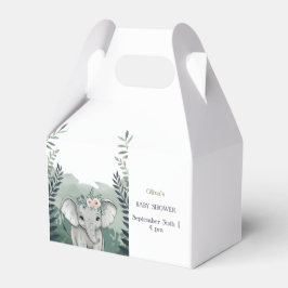 Vild 1 Safari Elephant Baby Shower Favor Boxes Presentaskar