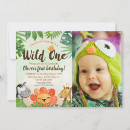 Vild 1, Safari First Birthday, Foto Inbjudningar