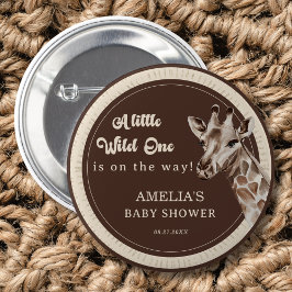 Vild 1 Safari Giraffe Baby Shower Knapp