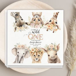 Vild 1 Safari Jungle Girl Baby Shower Napkins Pappersservett