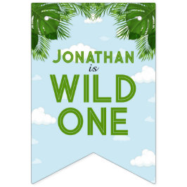 Vild 1 Safari Jungle Theme Birthday Banner Vimplar