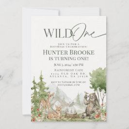 Vild 1 Skogsdjur 1:a födelsedagen i Inbjudan