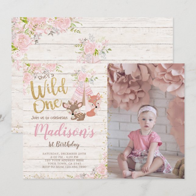 Vild 1, Skogsmark, stamdjur Inbjudningar (Fram/baksida)